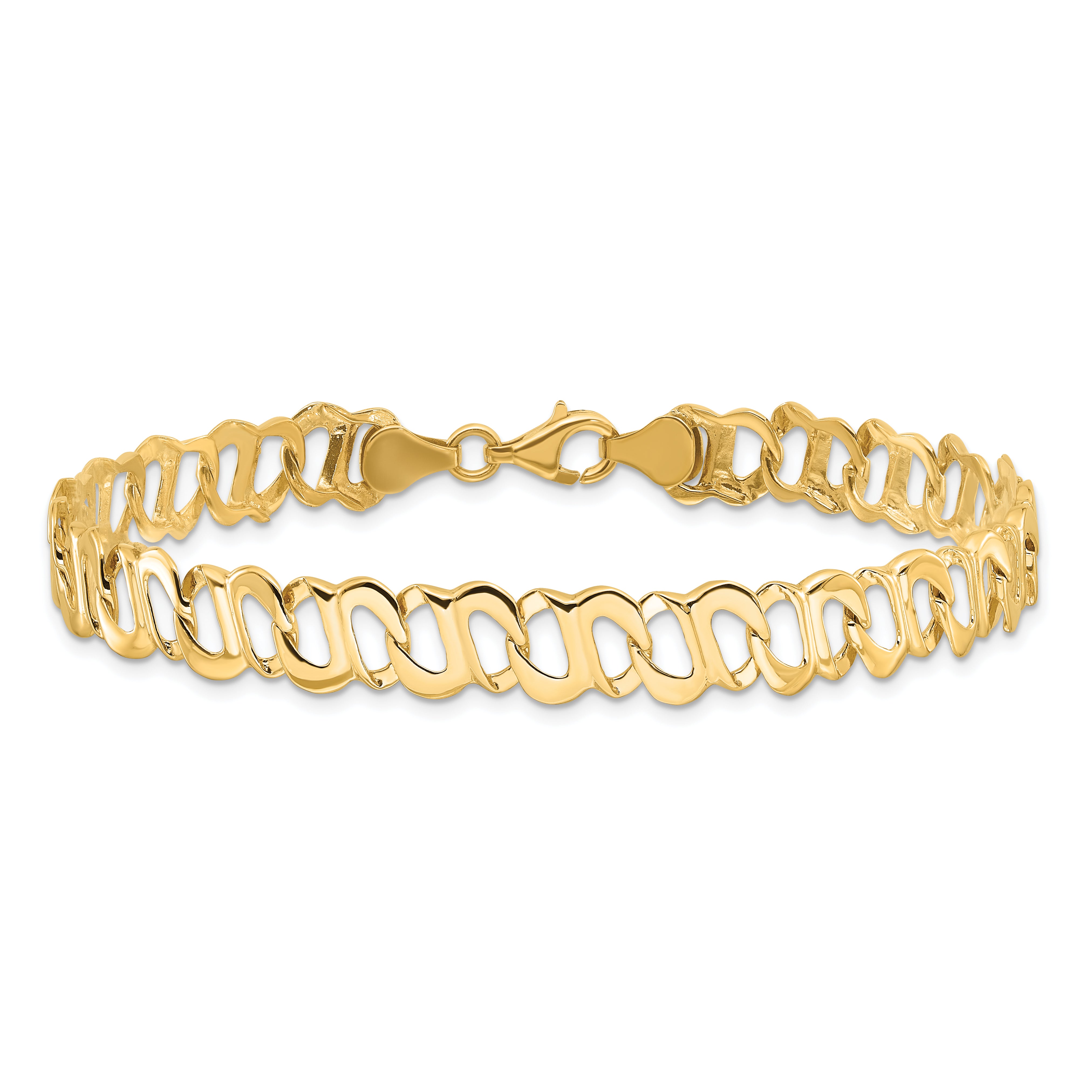 14k Polished 8mm Fancy Link 8.75 inch Bracelet GB243