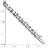 14k White Gold Complete 6.44 carat Round AAA Diamond 4-prong 7 inch Tennis Bracelet X735WAAA