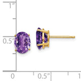 14k 8x6mm Oval Amethyst Post Earrings XE88AM