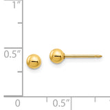 Inverness 14k Polished 4mm Ball Long Post Piercing Earrings 69E