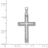 14k White Gold Solid Laser Etched Cross Pendant XWR3