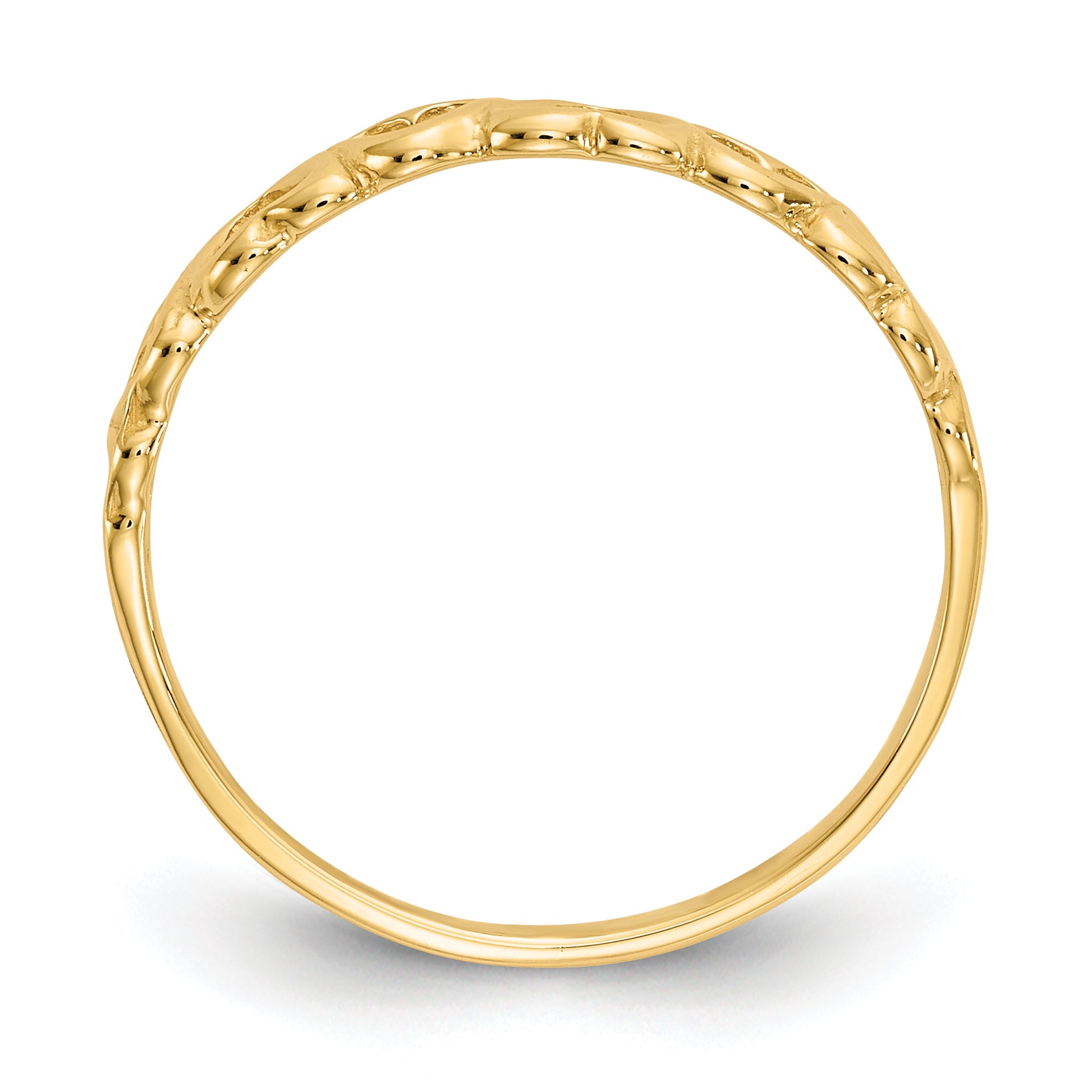 14k Polished Hearts Ring K3900