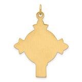 14k Hollow Polished and Satin Medium Jesus Medal Cross Pendant XR1740
