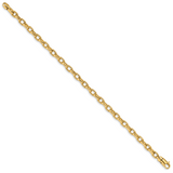 14K 7.25 inch 5mm Hand Polished Fancy Link with Lobster Clasp Bracelet LK662