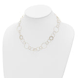 14K Polished Diamond-cut and Textured Circles 18 inch Necklace SF1668