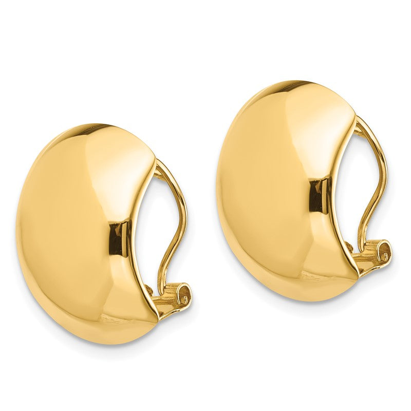 14K 12x17mm Polished Omega Back Post Earrings TF1523