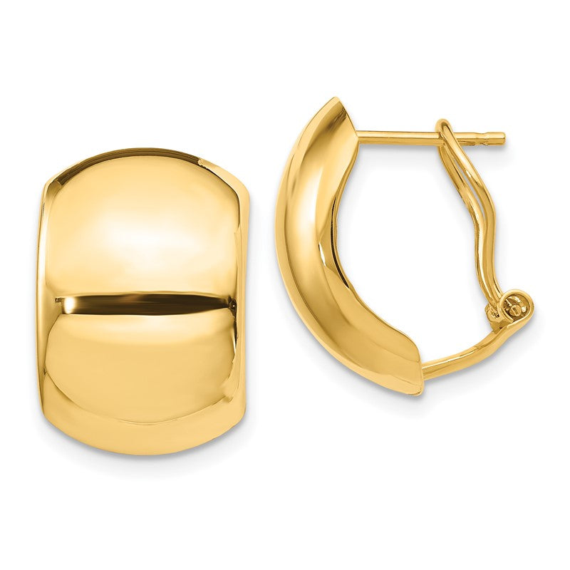 14K 12x17mm Polished Omega Back Post Earrings TF1523