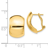 14K 12x17mm Polished Omega Back Post Earrings TF1523