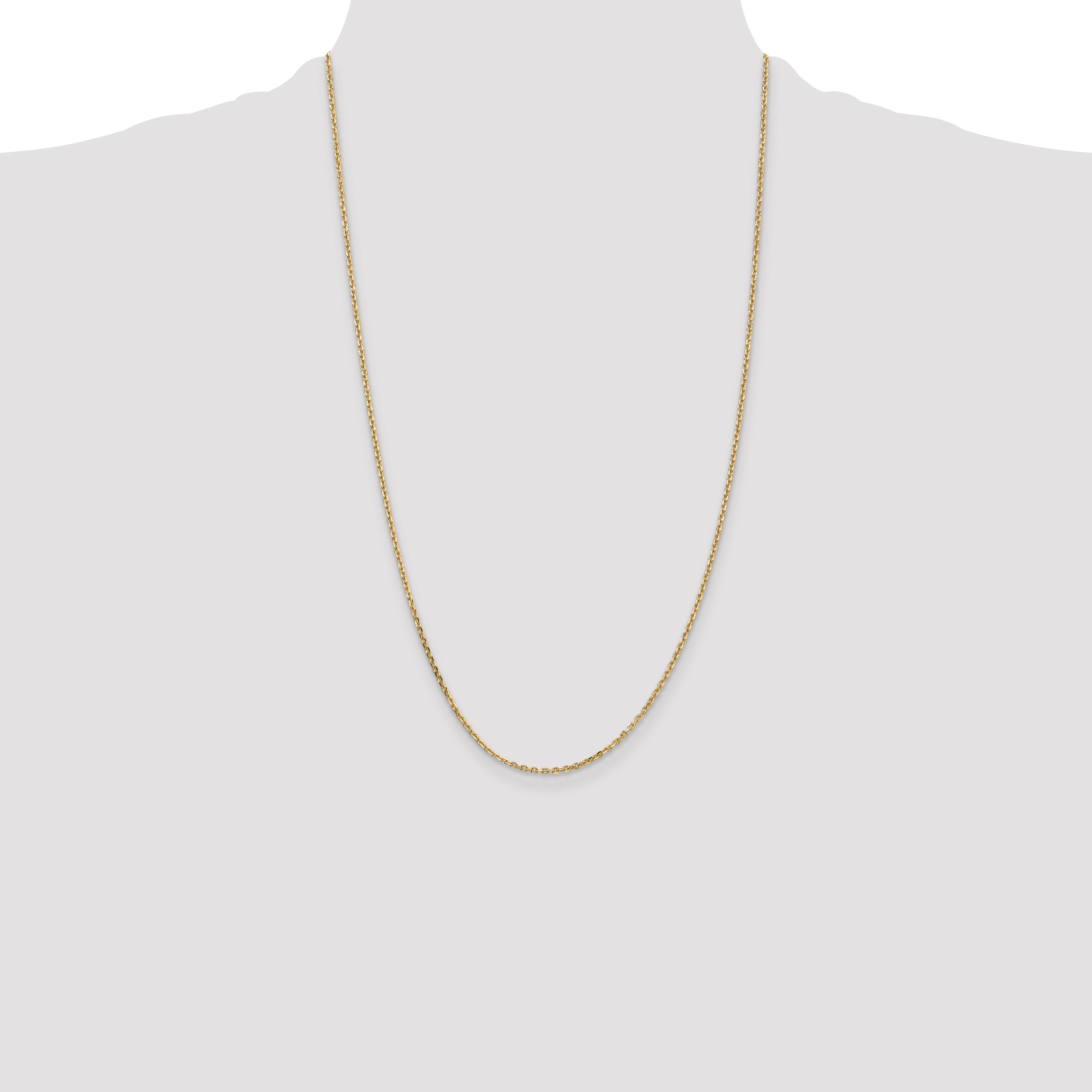 14K 26 inch 1.65mm Solid Diamond-cut Cable with Lobster Clasp Chain PEN141