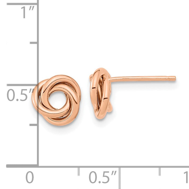 14k Rose Gold 8mm Polished Love Knot Post Earrings TL1078R
