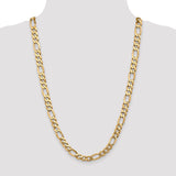 14K 26 inch 8.75mm Flat Figaro with Lobster Clasp Chain FFL220