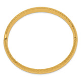 14k 7/16 Polished Textured 10.00mm Hinged Oval Bangle Bracelet DB655