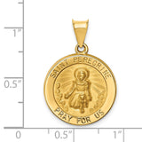 14k Polished and Satin Hollow St Peregrine Medal Round Pendant XR1378