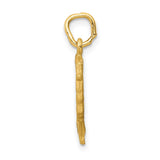 14K Satin Front / Polished Back Nefertiti Charm C444