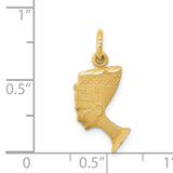 14K Satin Front / Polished Back Nefertiti Charm C444