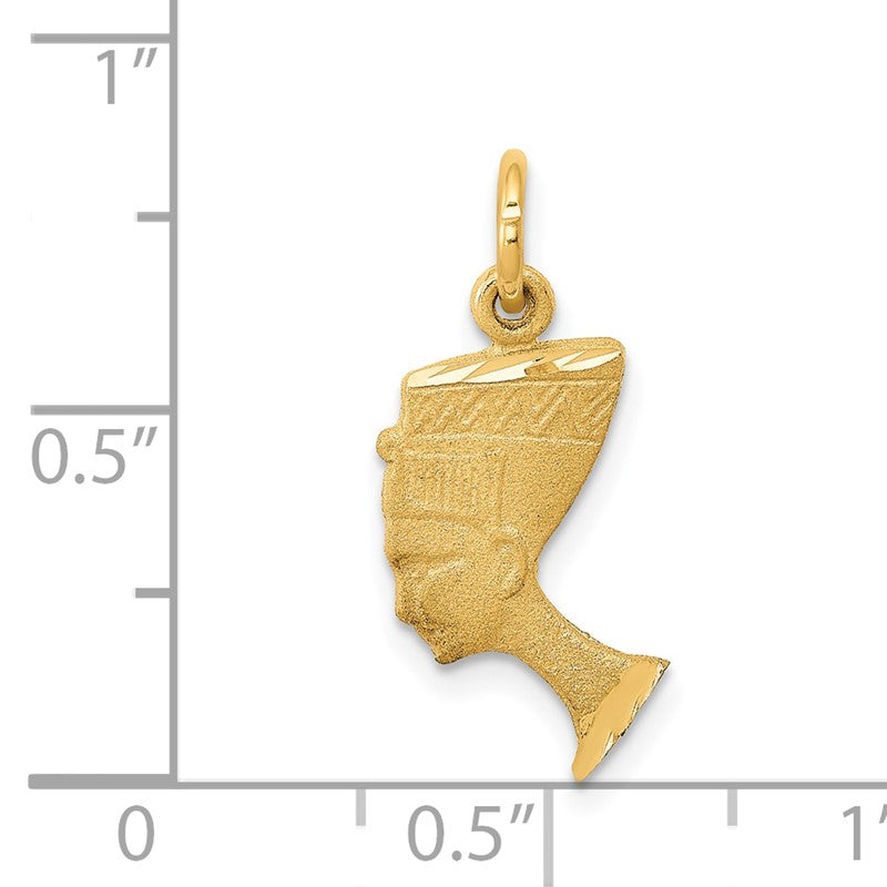 14K Satin Front / Polished Back Nefertiti Charm C444
