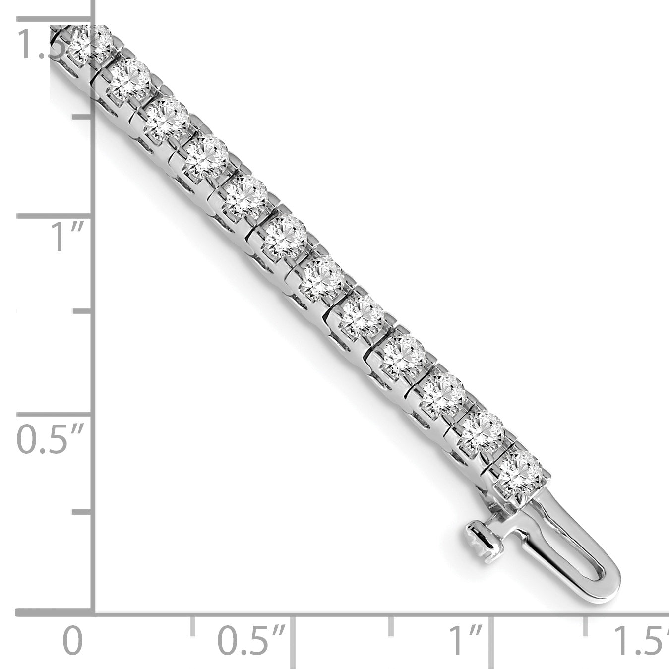 14k White Gold Complete 4.1 carat Round AA Diamond 4-prong 7 inch Tennis Bracelet X733WAA
