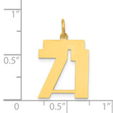 14k Medium Polished Number 71 Charm LM71