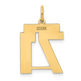 14k Medium Polished Number 71 Charm LM71