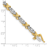 14k Two-tone Complete 1/2 carat Diamond X-design 7 inch Bracelet BM4616