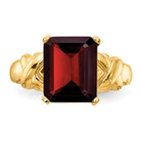 14k 11x9mm Emerald Cut Garnet ring Y4533GA