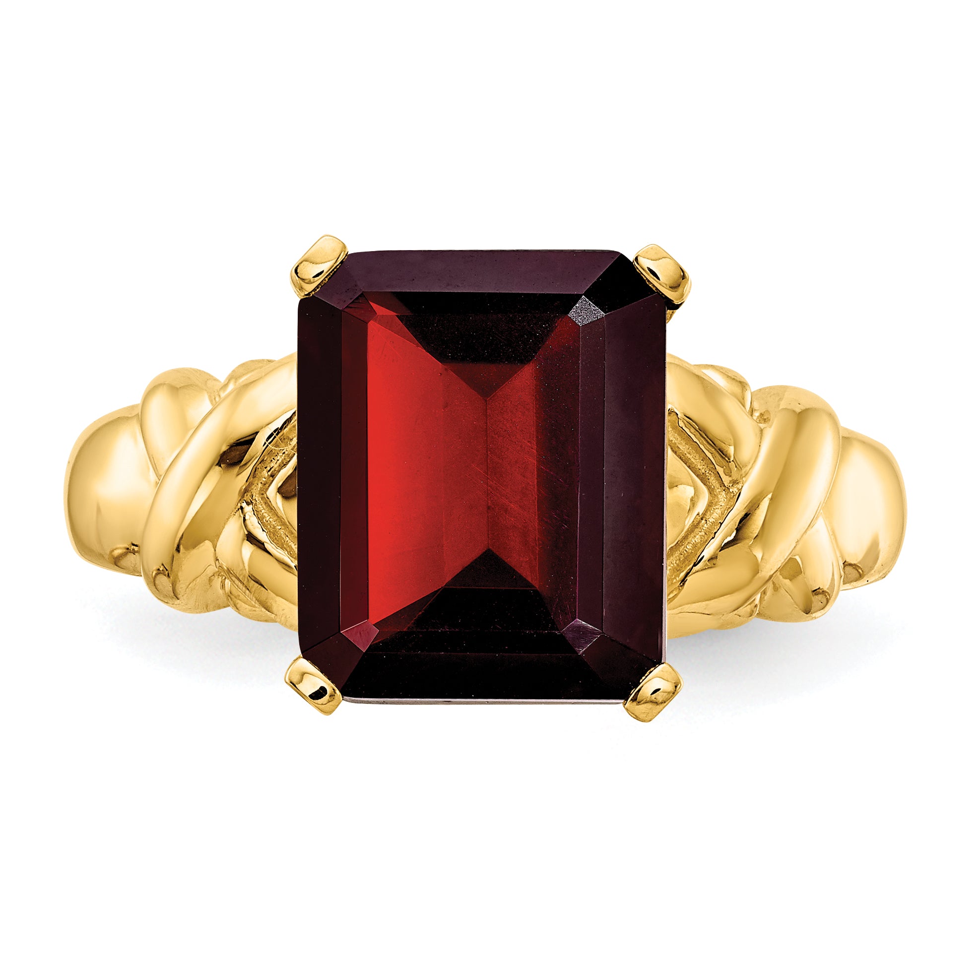 14k 11x9mm Emerald Cut Garnet ring Y4533GA