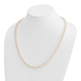 14k 7-8mm White Round Akoya Saltwater Cultured Pearl 16 inch Necklace PL70AA
