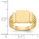 14k 10.5x10.5mm Square Open Back Mens Signet Ring CH171