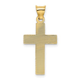 14k Polished Satin and Diamond-cut Crucifix Pendant K5540