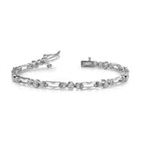 14k White Gold Complete 1 carat Round A Diamond Bezel Paperclip Link 7 inch Tennis Bracelet X639WA