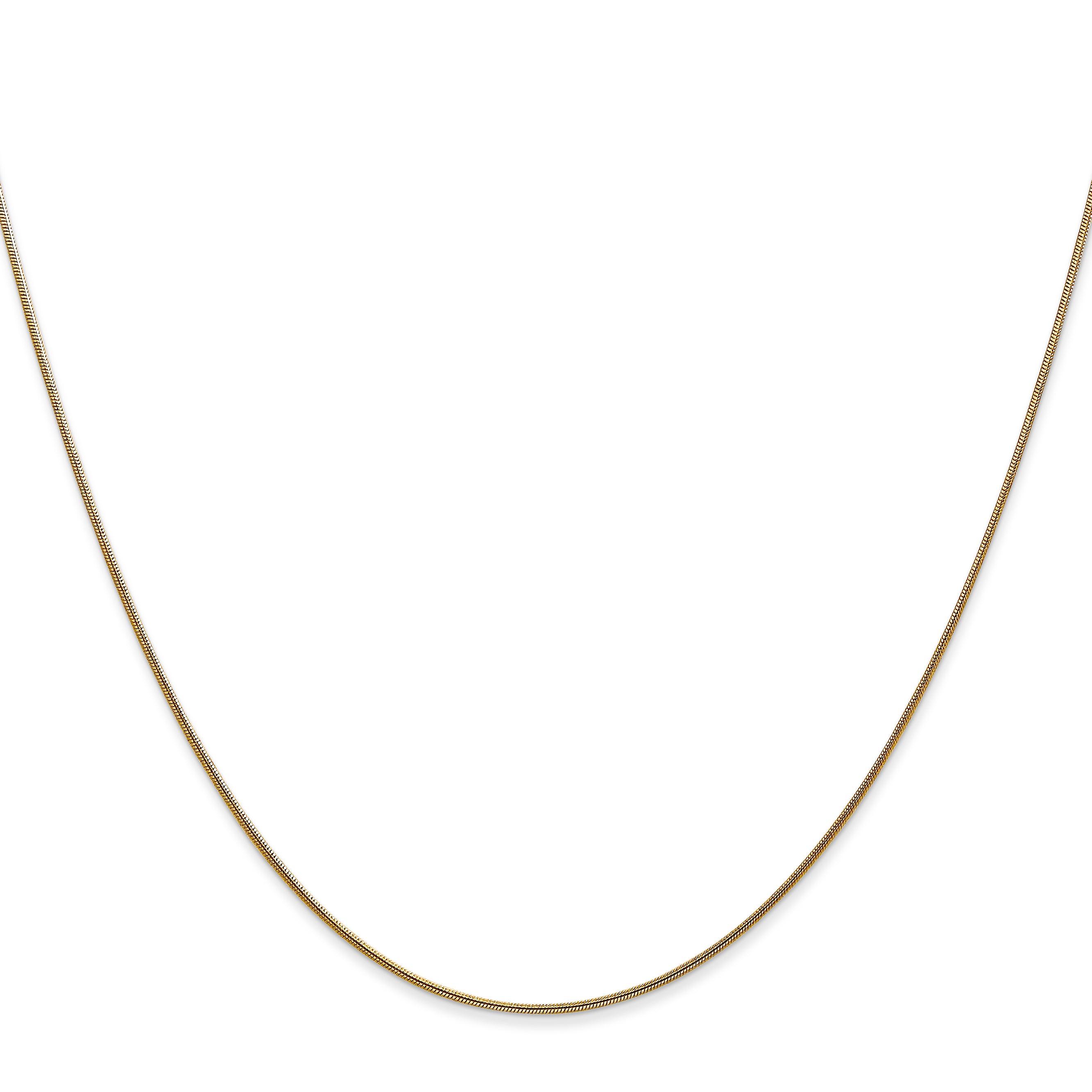 14K 10 inch .8mm Round Snake with Lobster Clasp Anklet SNA060