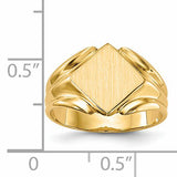 14k 11.5x11.5mm Closed Back Signet Ring RS524