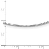 14k White Gold Polished 1.4mm 16 inch Round Omega Necklace OM2W