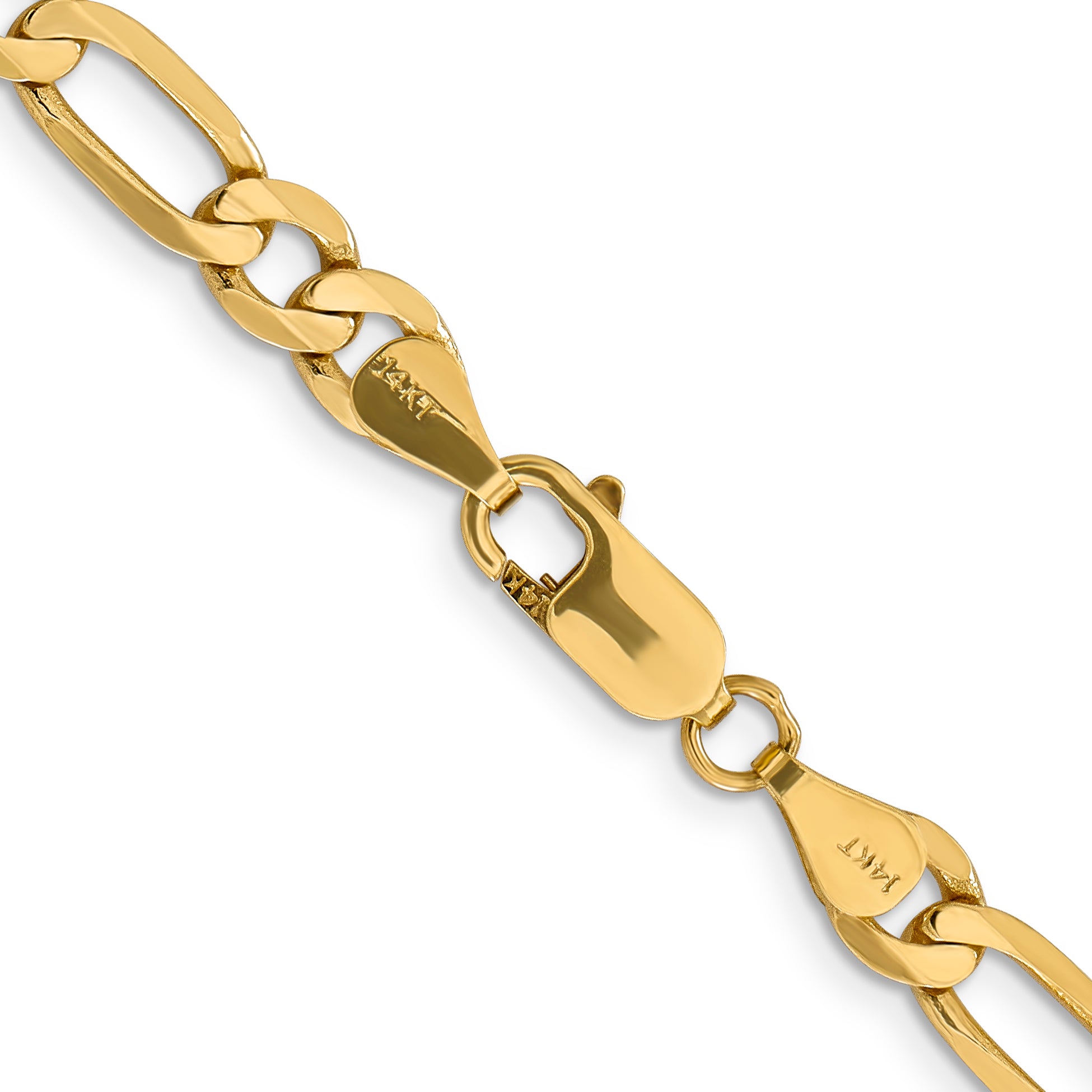 14K 26 inch 6.25mm Flat Figaro with Lobster Clasp Chain FFL160