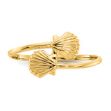 14k Polished Shells Bypass Ring K5758