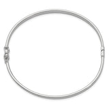 14k White Gold Polished 4.00mm Hinged Oval Bangle Bracelet DB499