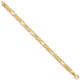 14K 18 inch 7mm Hand Polished Figaro Link with Fancy Lobster Clasp Chain LK107