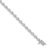 14k White Gold Complete 2 carat Round AAA Diamond Bar Link 7 inch Tennis Bracelet X636WAAA