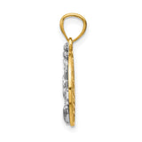 14k Two-tone Lady Liberty on American Flag Disk Pendant C3079