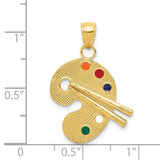 14k Multi-color Enameled Artist Palette Charm K1792