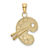 14k Multi-color Enameled Artist Palette Charm K1792