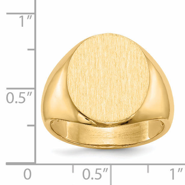 14k 14.0 x18.0mm Open Back Mens Signet Ring RS135