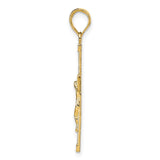 14K Diamond-cut Fancy Tipped Crucifix Pendant C4350