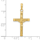 14K Diamond-cut Fancy Tipped Crucifix Pendant C4350