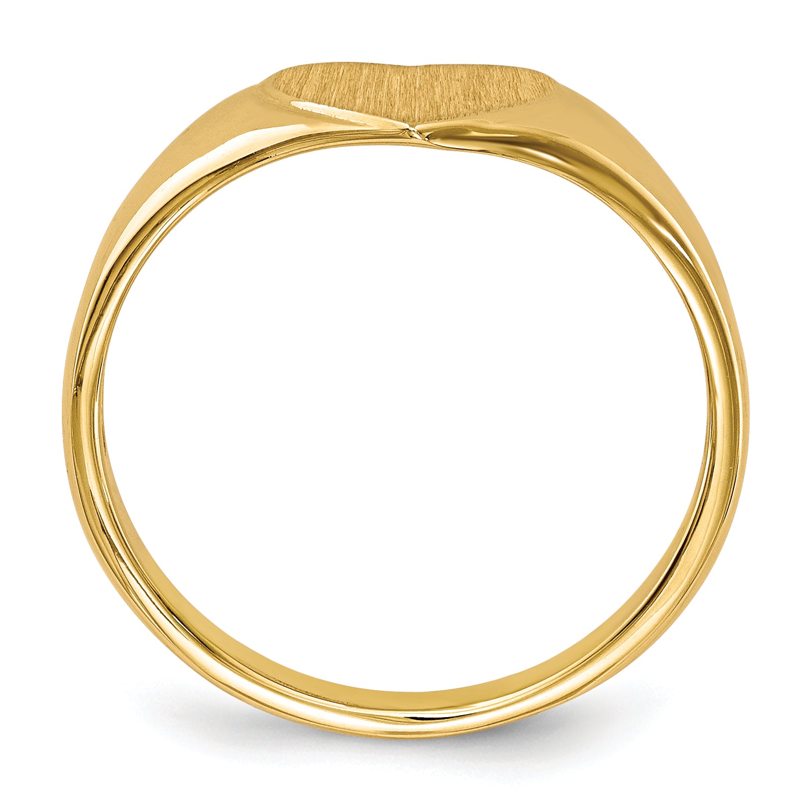 14k 8.5x7.5mm Open Back Heart Signet Ring RS506