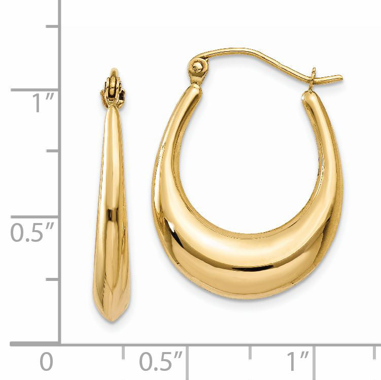 14k Polished Hoop Earrings T896