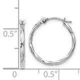 14k White Gold Twisted Hoop Earrings YE1501
