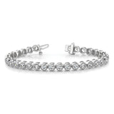 14k White Gold Complete 5 carat Round VS Diamond 2-prong 7 inch Tennis Bracelet X2901WVS