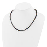14k 5-6mm Black Near-Round Freshwater Cultured Pearl 16 inch Necklace BPN050