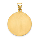 14k Polished and Satin Hollow Saint Jude Thaddeus Medal Round Pendant XR512